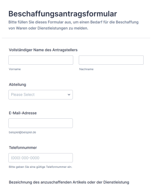 Beschaffungsantragsformular