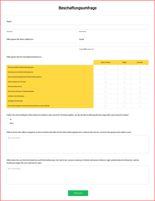 Beschaffungsumfrage Form Template