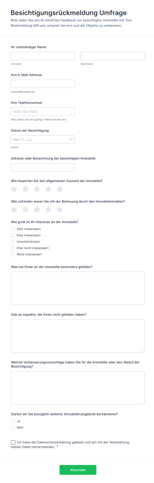 Besichtigungsrückmeldung Umfrage