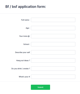 Best Friend Application Form Template