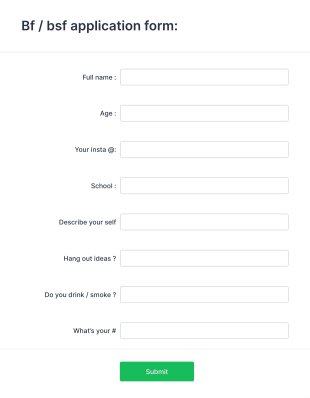 Best Friend Application Form Template