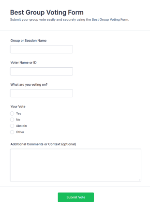 Best Group Voting Form Template