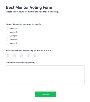Best Mentor Voting Form Template