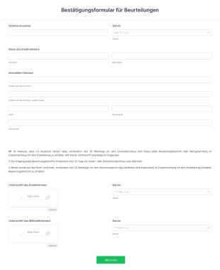 Bestätigungsformular Für Beurteilungen