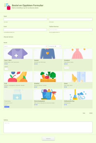 Bestel & Oppikken Formulier Form Template
