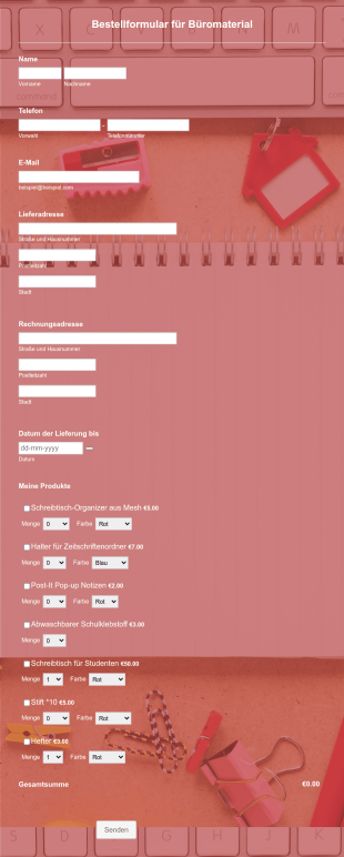 Bestellformular Für Büromaterial Form Template