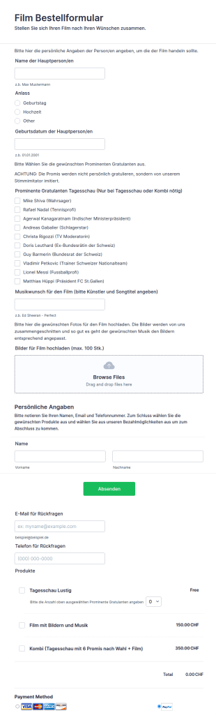Bestellformular Für Film