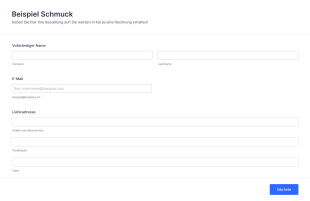 Bestellformular Für Maßgeschneiderten Schmuck Form Template