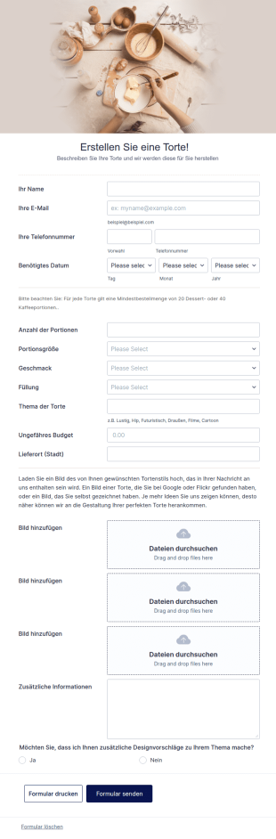 Bestellformular Für Thementorten