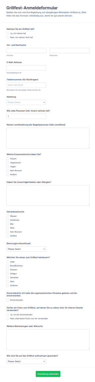 Betriebsgrill Registrierung Formular