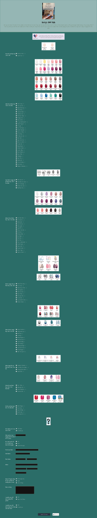 Betty’s BAM Nails Order Form Template
