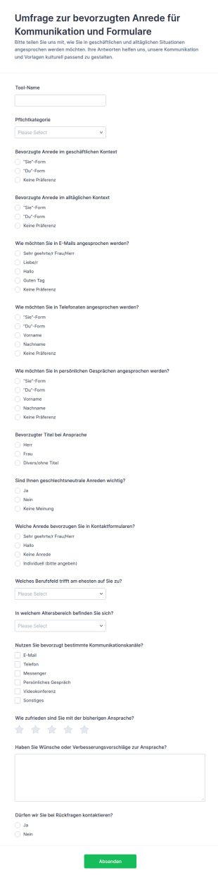 Bevorzugte Anrede Umfrage