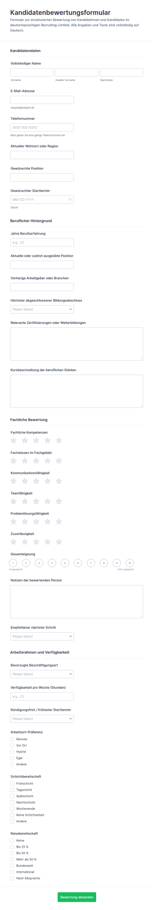 Bewerberbewertung Umfrage