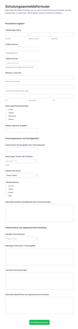 Bewerbung Schulung
