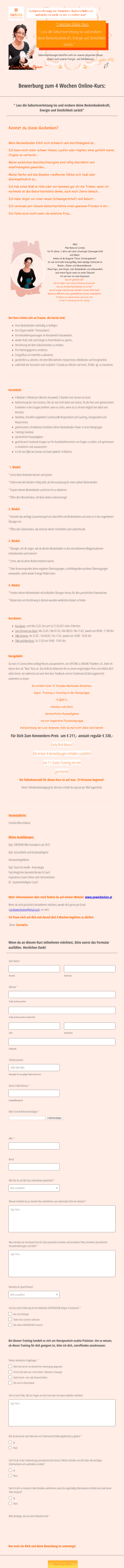 Bewerbung Zum 4 Wochen Online Kurs Form Template