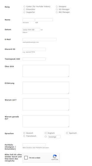 Bewerbungsformular CWCommunity