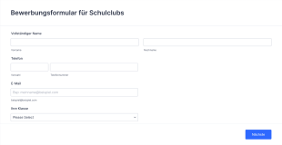 Bewerbungsformular Für Schulclubs Form Template