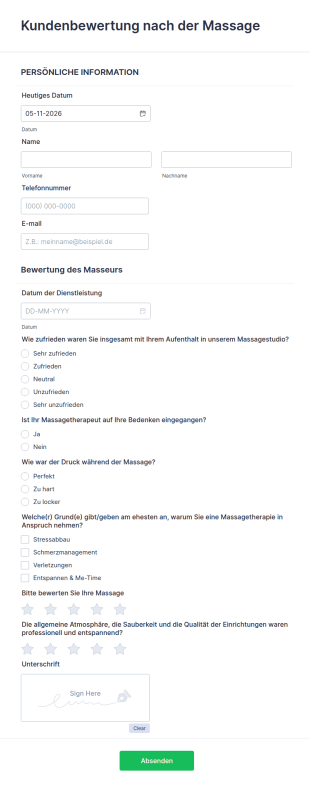 Bewertung Nach Der Massage