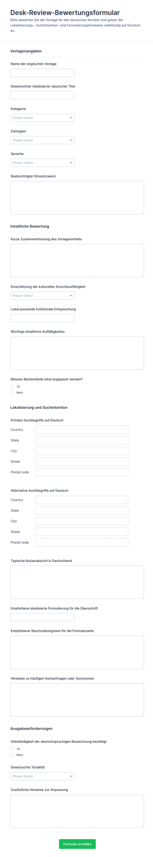 Bewertungsbogen Für Die Überprüfung