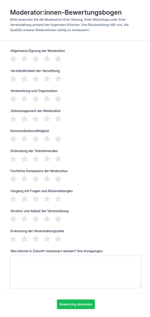 Bewertungsbogen Für Moderatoren