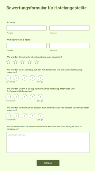 Bewertungsformular Für Hotelangestellte