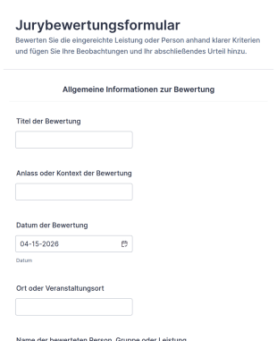 Bewertungsformular Für Juroren