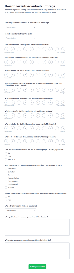 Bewohnerzufriedenheitsbefragung