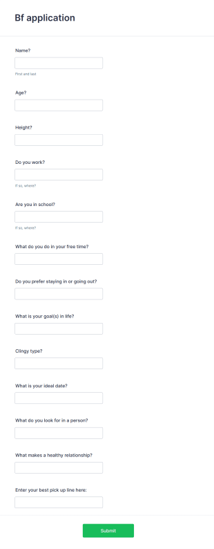 Bf Application Form Template