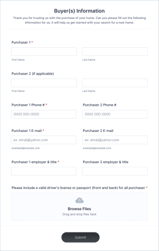 BHHS Generic: Buyer(s) Information Form Template