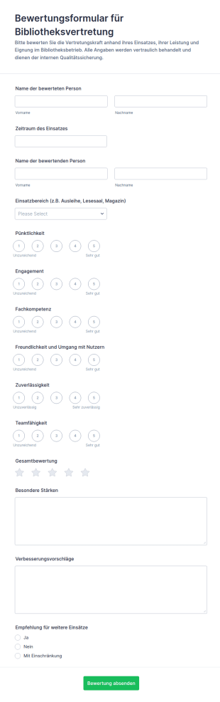 Bibliothek Ersatzbewertung Umfrage