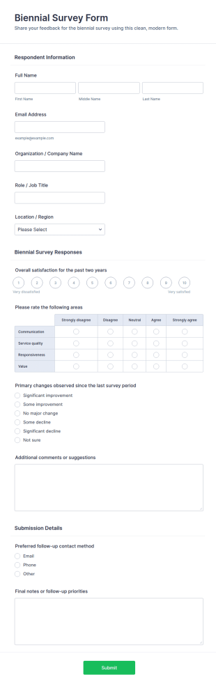 Biennial Survey Form Template