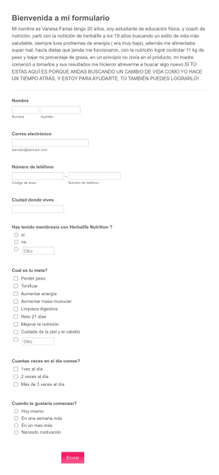 Bienvenida A Mi Formulario