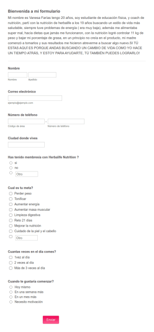 Bienvenida A Mi Formulario
