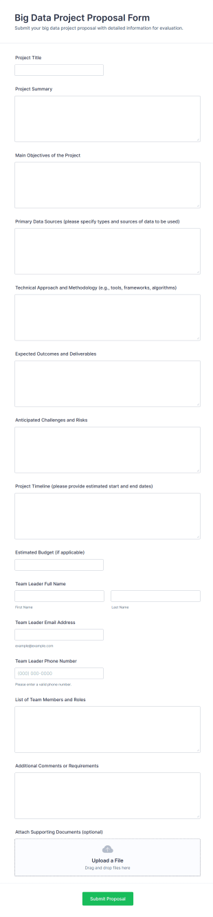 Big Data Project Proposal Form Template