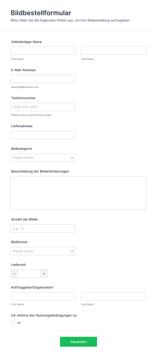 Bildbestellformular