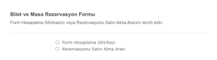 Bilet Ve Masa Rezervasyon Form Şablonu