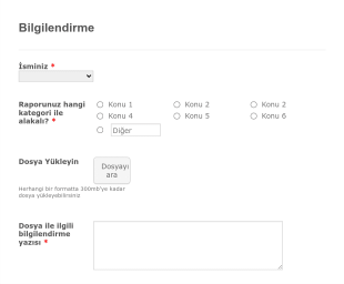 Bilgilendirme Form Şablonu