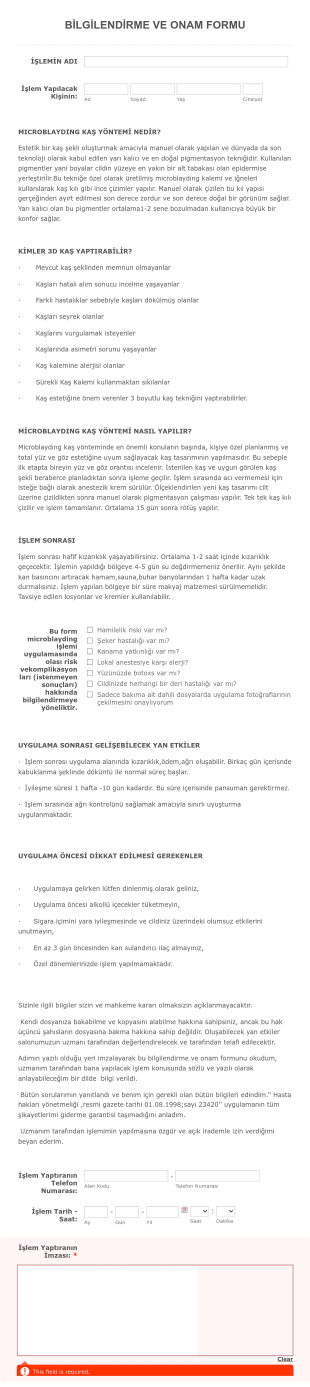 Bilgilendirme Ve Onam Form Şablonu