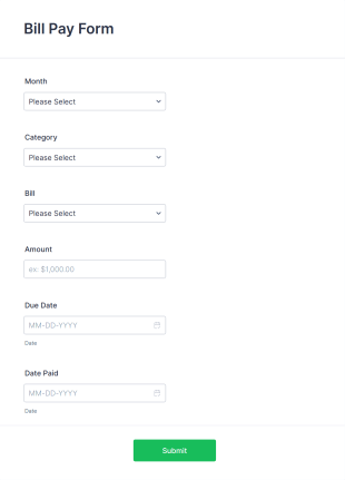 Bill Pay Form Template