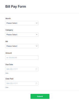 Bill Pay Form Template