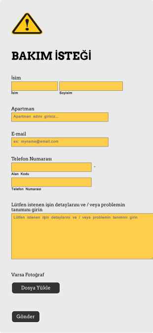 Bina Bakımı Başvuru Form Şablonu