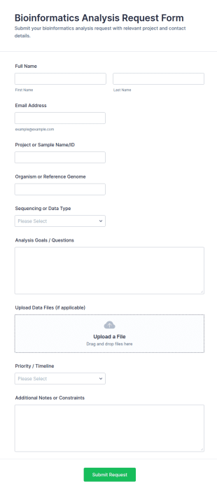 Bioinformatics Analysis Request Form Template