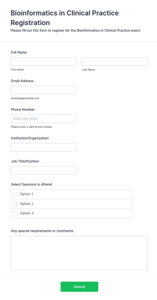 Bioinformatics In Clinical Practice Registration Form Template