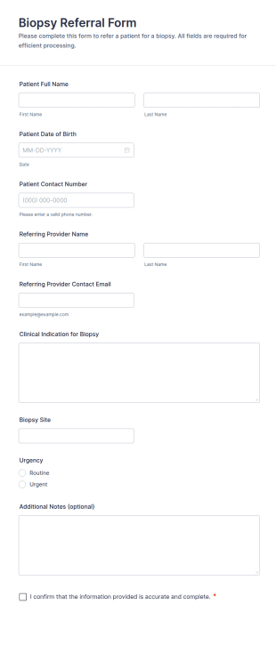 Biopsy Referral Form Template