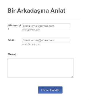 Bir Arkadaşına Öner Form Template