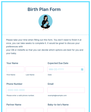 Birth Plan Form Template