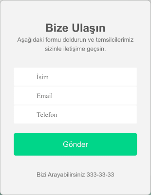 Bize Ulasin Form Şablonu
