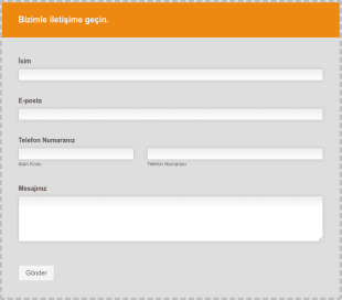 Bizimle İletişime Geçin Formu Örneği Form Şablonu