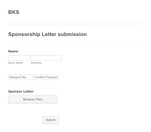 Sponsorship Letter Submission Form Template