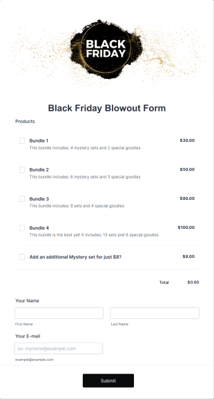Black Friday Blowout Form Template